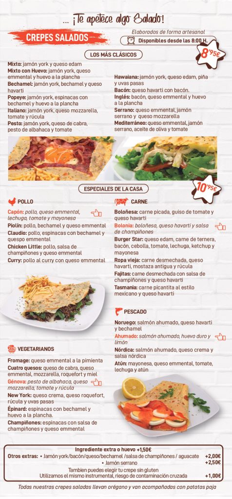 Carta 2026 Crepes Salados