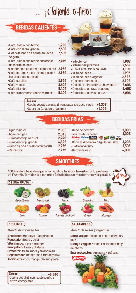 Carta 2026 Bebidas Calientes