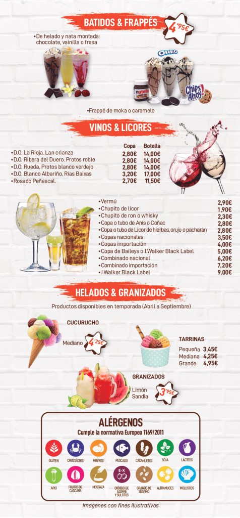 Carta 2026 Bebidas Frías